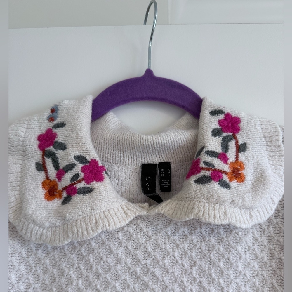 Y.A.S Collard Cottagecore Sweater size Large - Picture 2 of 12